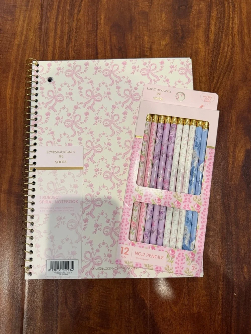 Loveshackfancy x Target bows notebook & pencils